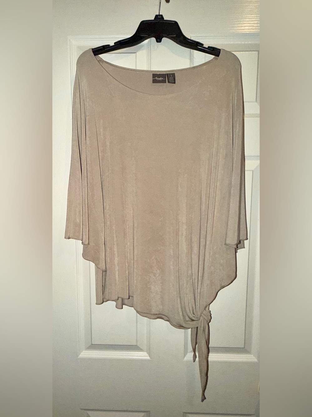 Relaxed Side-Tie Tunic Top in Taupe